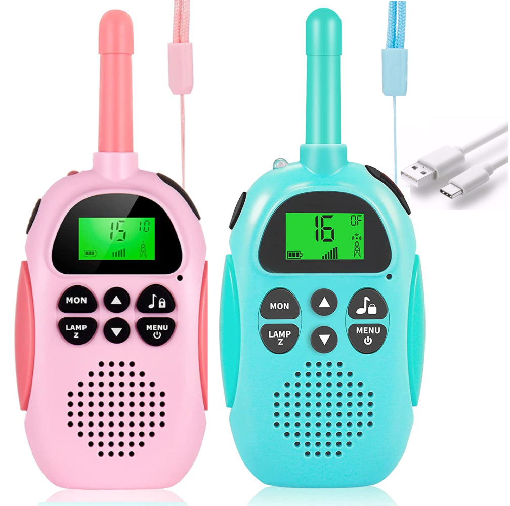 2 Walkie Talkie Niño Y Niña De Largo Alcance