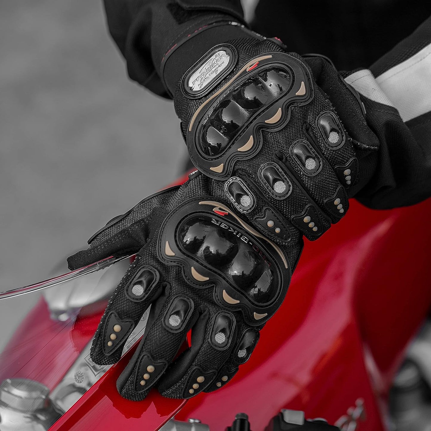 Guantes de fibra de carbono para motocicleta y ciclismo Proteccion