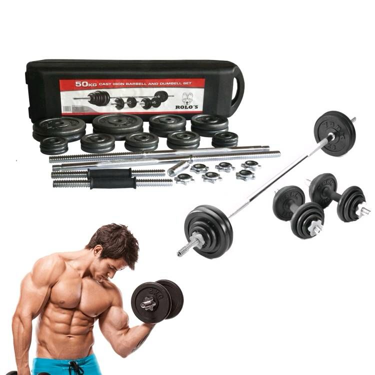 Kit Mancuernas Pesas 50 Kilos 100 Libras + Estuche Gym