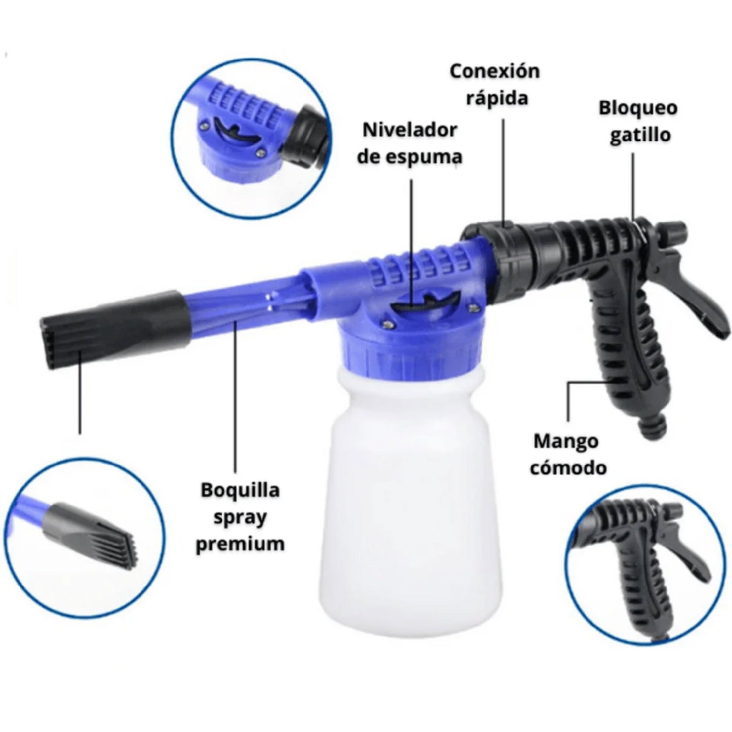 Pistola Agua Presión Espuma Para Lavado De Autos Hidrolavado