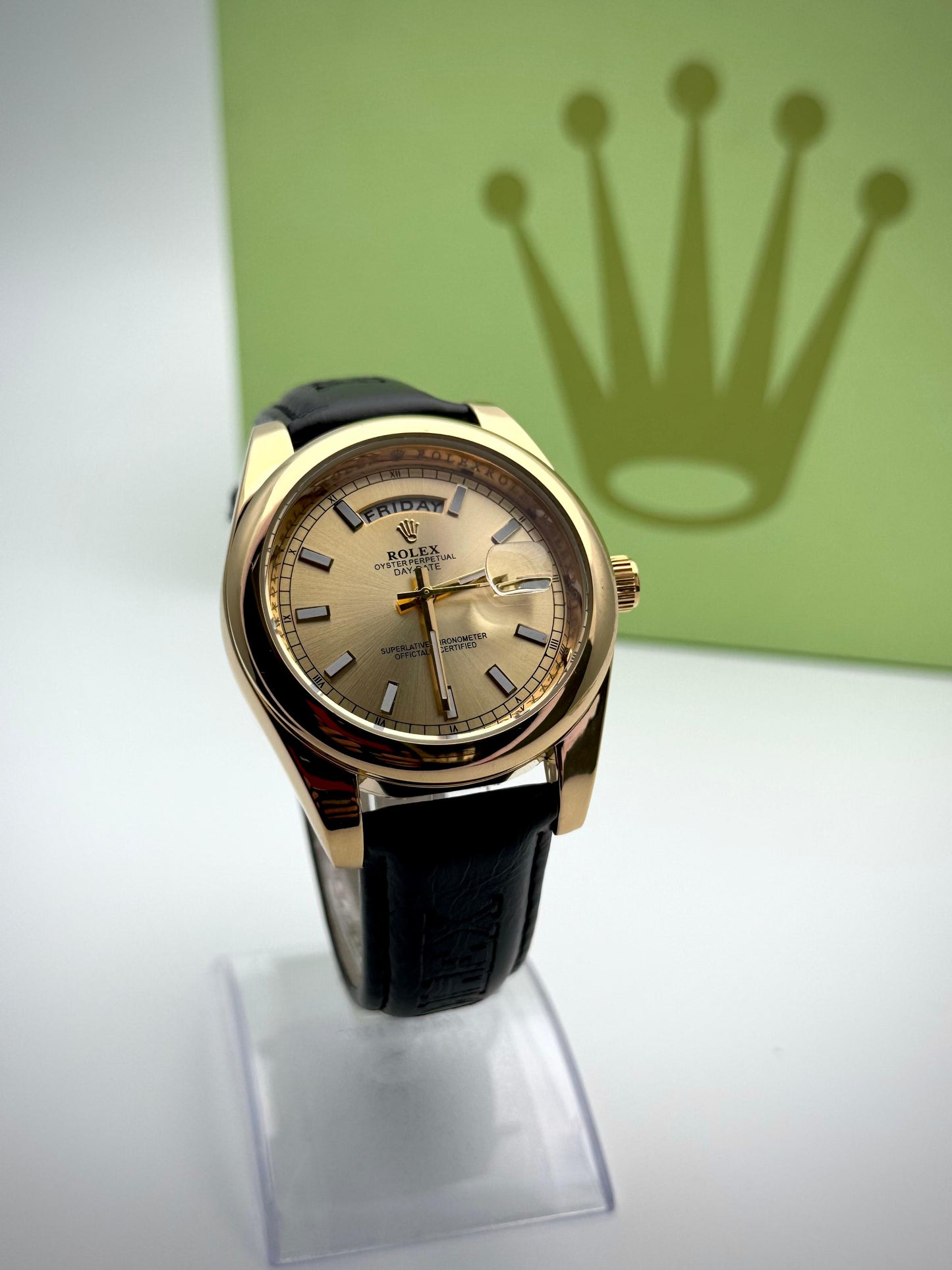 ROLEX DATE JUST CUERO DOBLE CALENDARIO