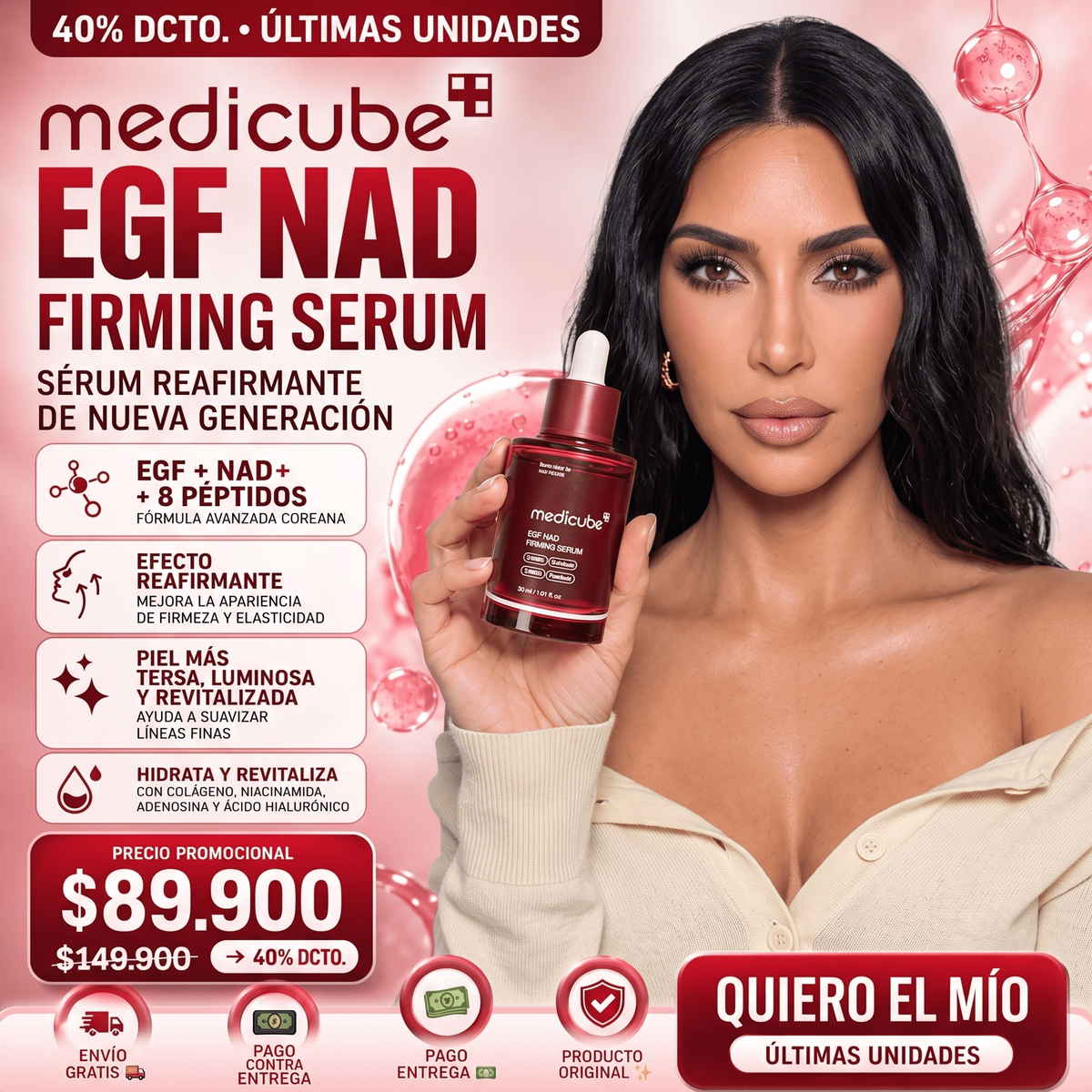 Sérum Reafirmante Medicube NAD+ con EGF y 8 Péptidos