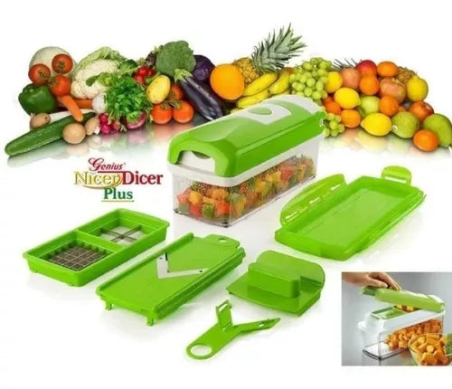 🥝🥗🍉PICATODO NICER DICER 11 EN 1 SET CORTADOR, PICADOR, REBANADOR Y RALLADOR🥝🥗🍉