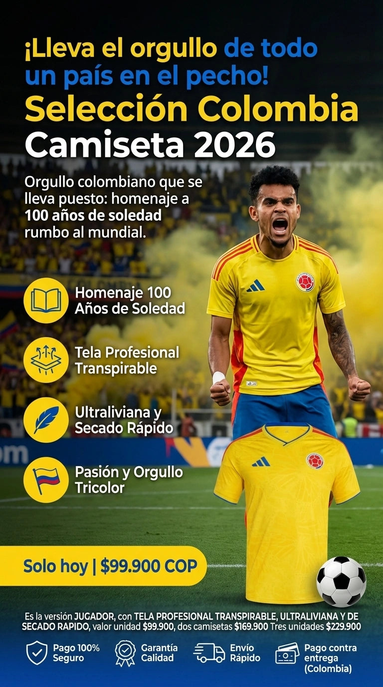 Camiseta Selección Colombia 2026 - Homenaje a Gabriel Garcia Marquez